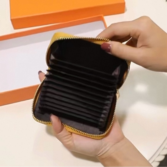 Yellow Quilted leather Women's Wallet - Picture 2 of 2